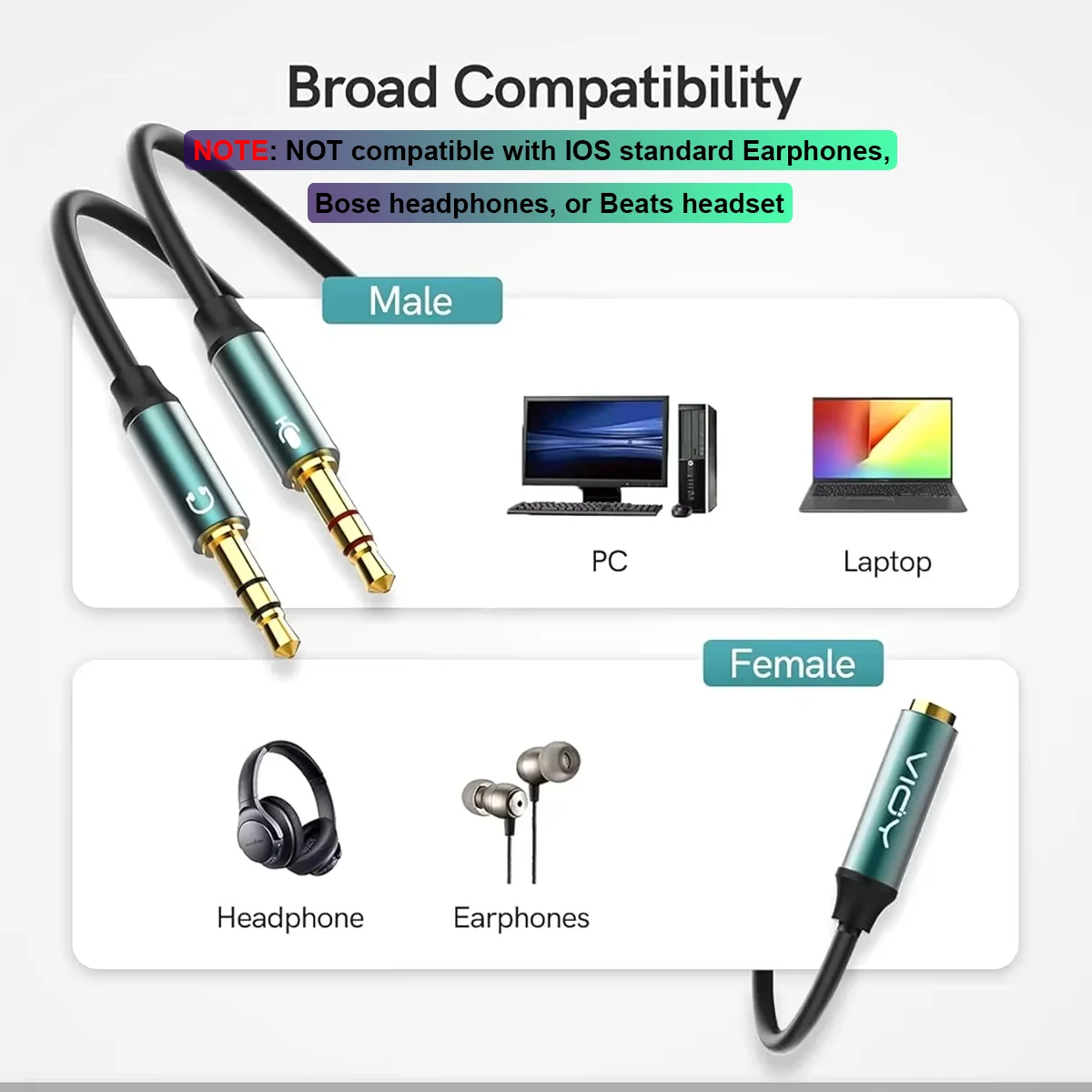 Headphone Splitter for Compute - Esports Gaming Splitter ulasan dan harga