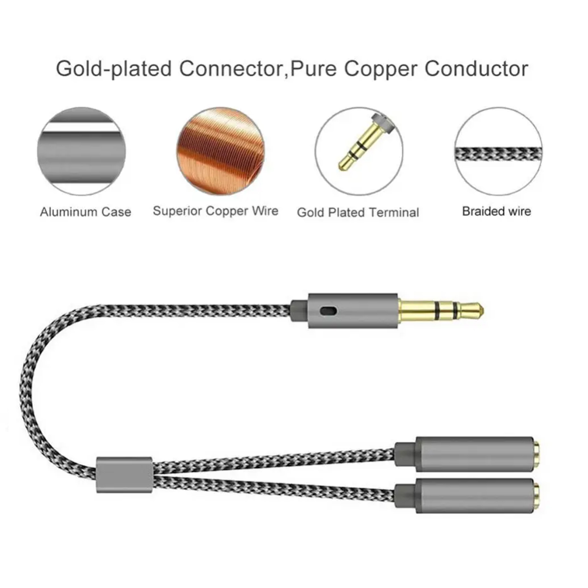 Headset Splitter 3.5mm Audio+M - Esports Gaming Splitter ulasan dan harga