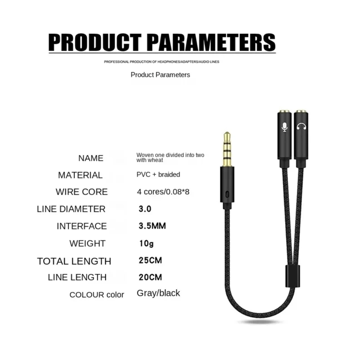 Headset Splitter 3.5mm Audio+M - Esports Gaming Splitter ulasan dan harga