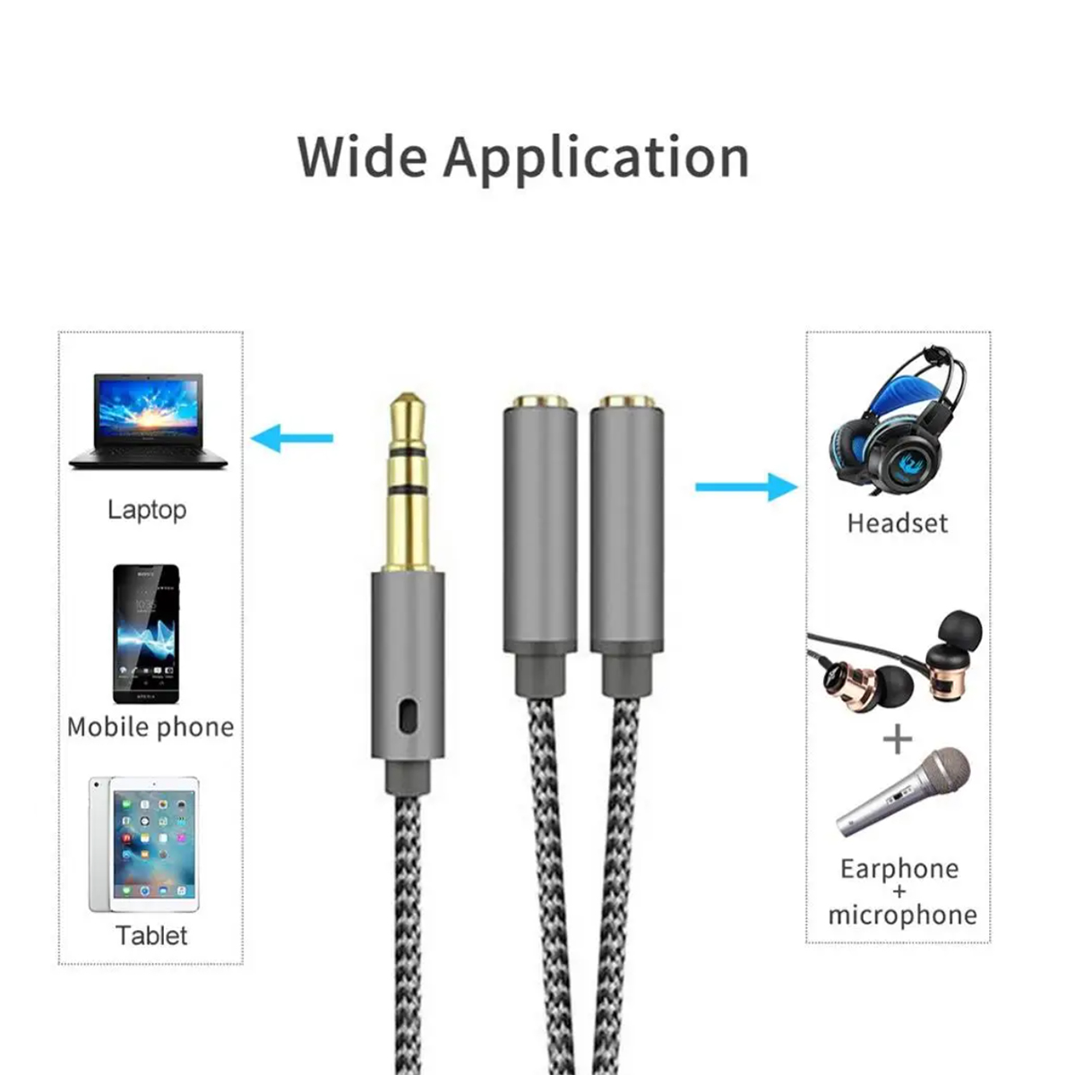 Headset Splitter 3.5mm Audio+M - Esports Gaming Splitter ulasan dan harga