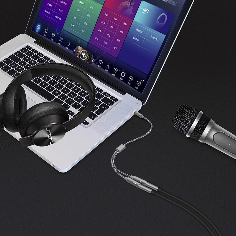 Headset Splitter 3.5mm Audio+M - Esports Gaming Splitter ulasan dan harga