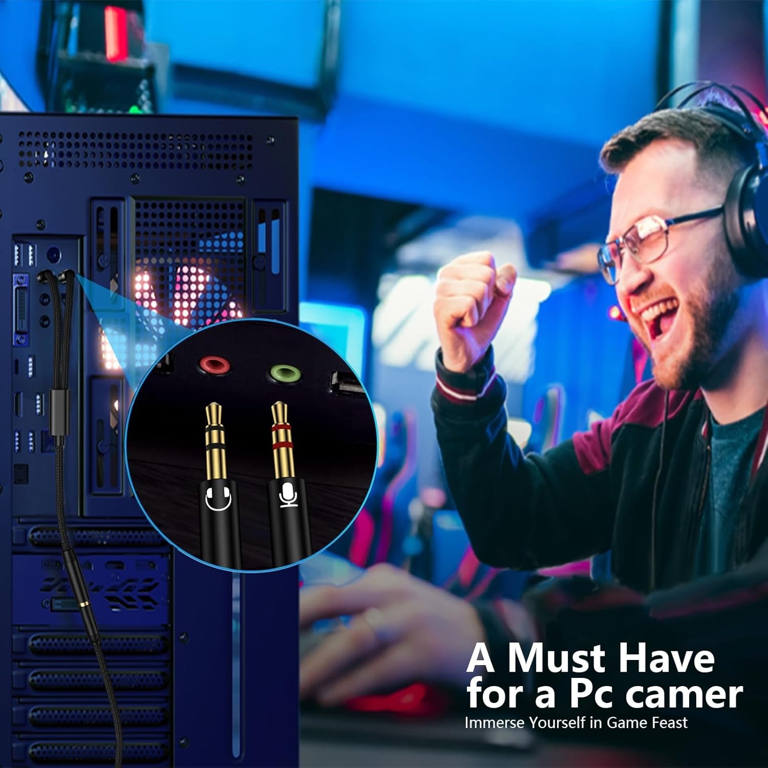 3.5mm Headphone Mic Splitter 1 - Esports Gaming Splitter ulasan dan harga