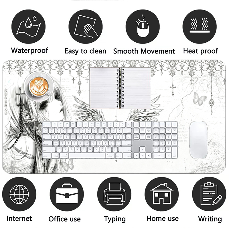 Leather Mousepad Black White A - Esports Gaming Mousepad ulasan dan harga